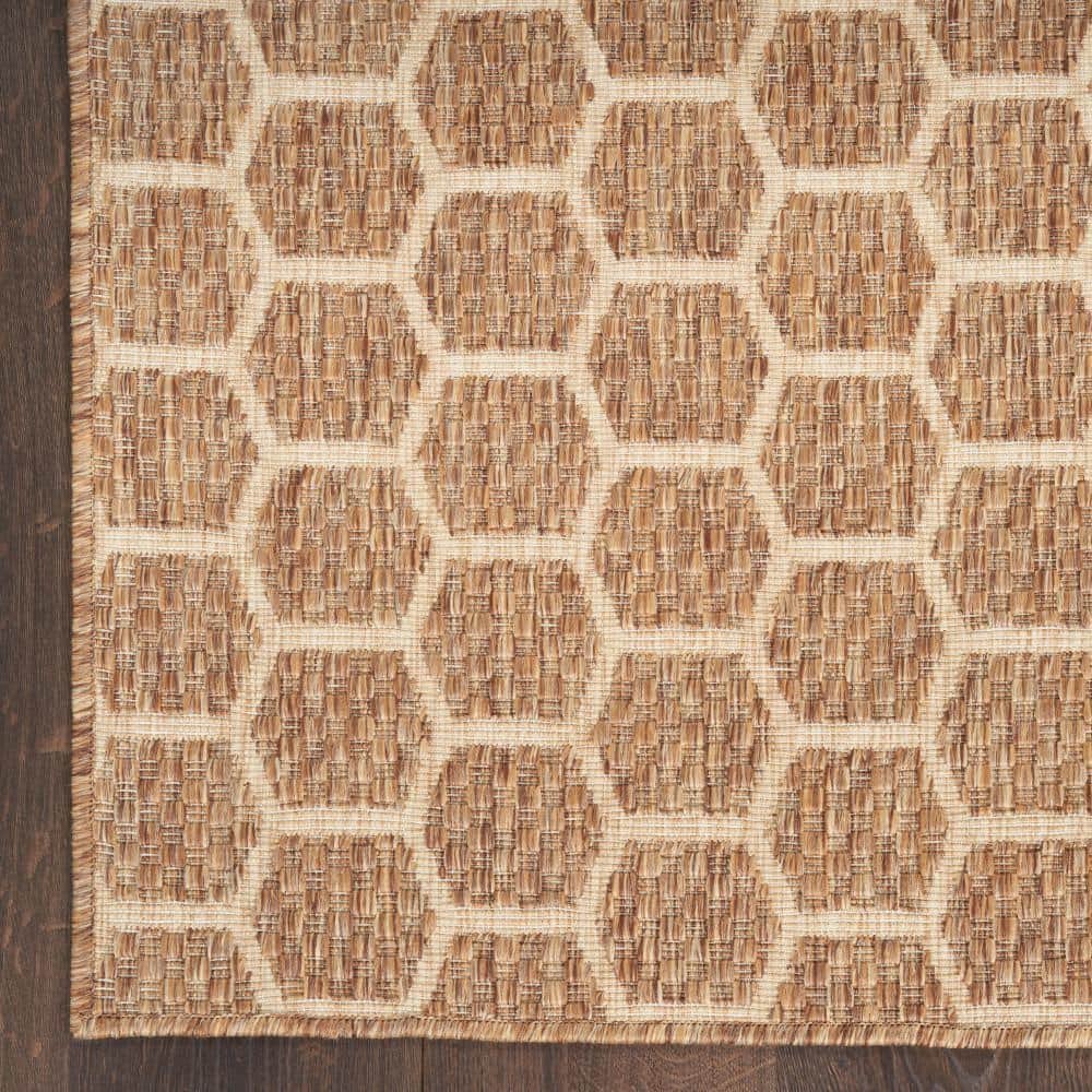 Natural Brown Geometric Flat Woven Reversible 5' x 7' Area Rug