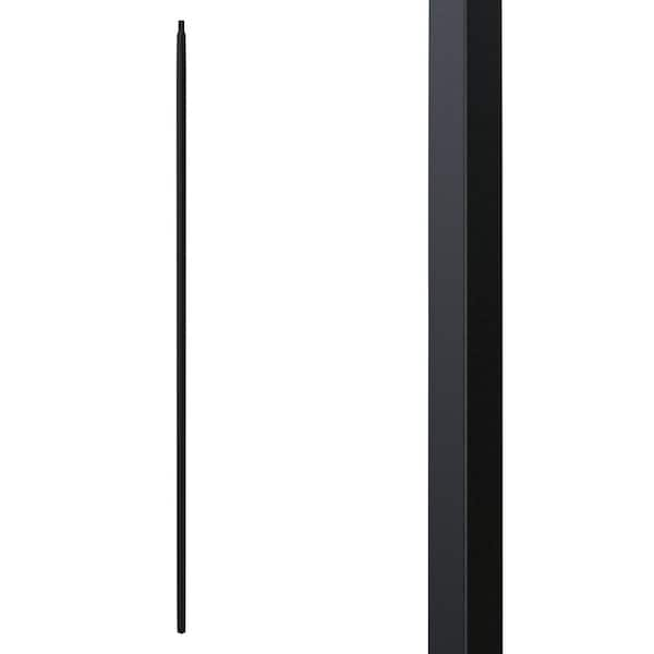 Stair Parts 44 in. x 1/2 in. Matte Black Plain Iron Baluster for Stair Remodel