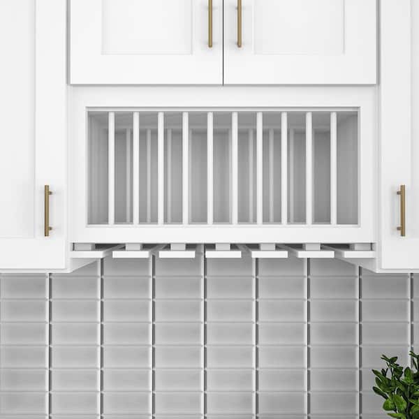 30 in. W x 12 in. D x 15 in. H in White Shaker Flex Kitchen Cabinet Shelving Wall Plate Rack