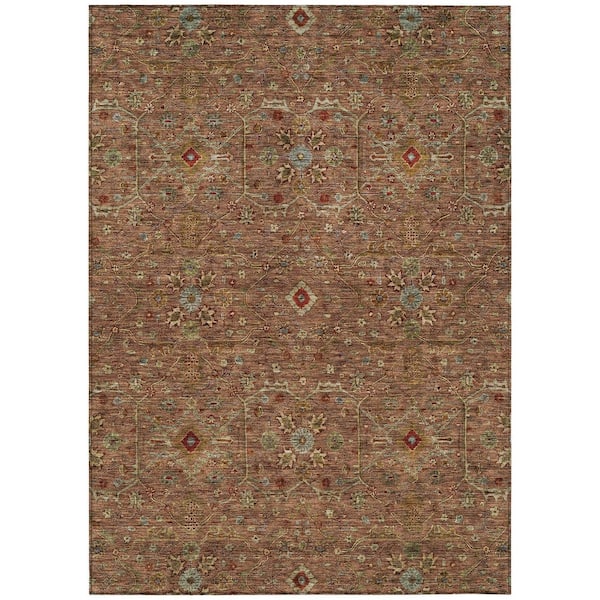 Chantille Machine Washable Indoor/Outdoor Abstract ACN1130 Paprika 10 ft. x 14 ft. Area Rug