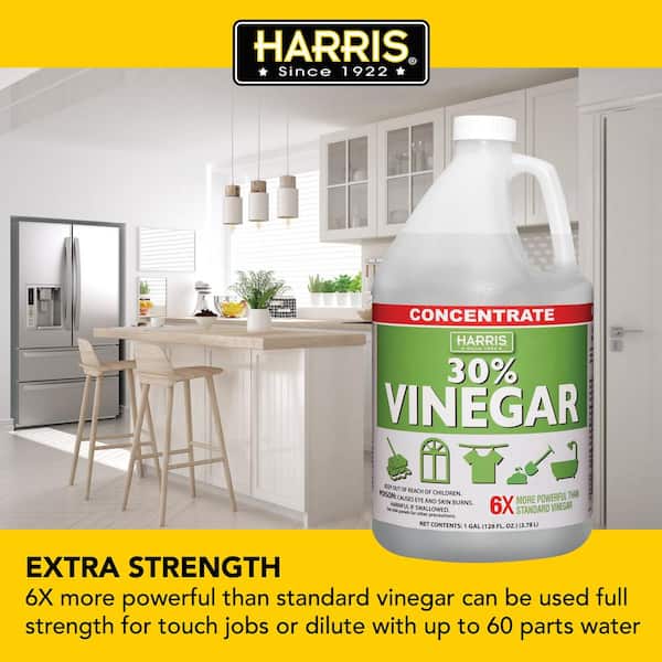 Harris 128 oz. 30% Cleaning Vinegar Concentrate (4-Pack) and 32 oz. Professional Spray Bottle