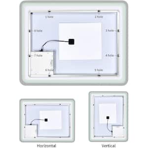 36 in. W x 28 in. H Large Rectangular Framed Anti-Fog Dimmable LED Wall Mounted Bathroom Vanity Mirror