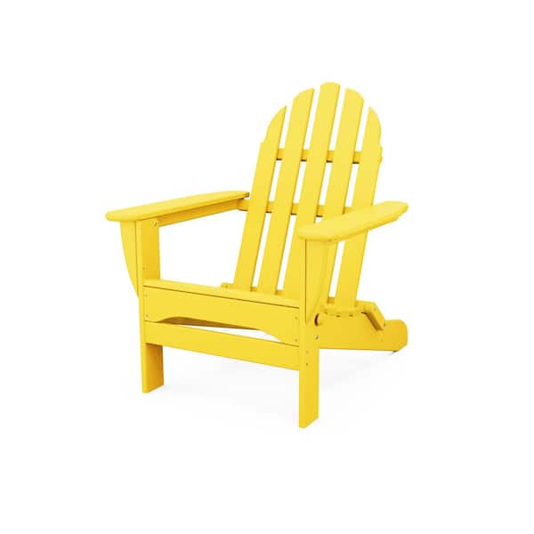 POLYWOOD Classic Lemon Plastic Patio Adirondack Chair AD5030LE - The ...