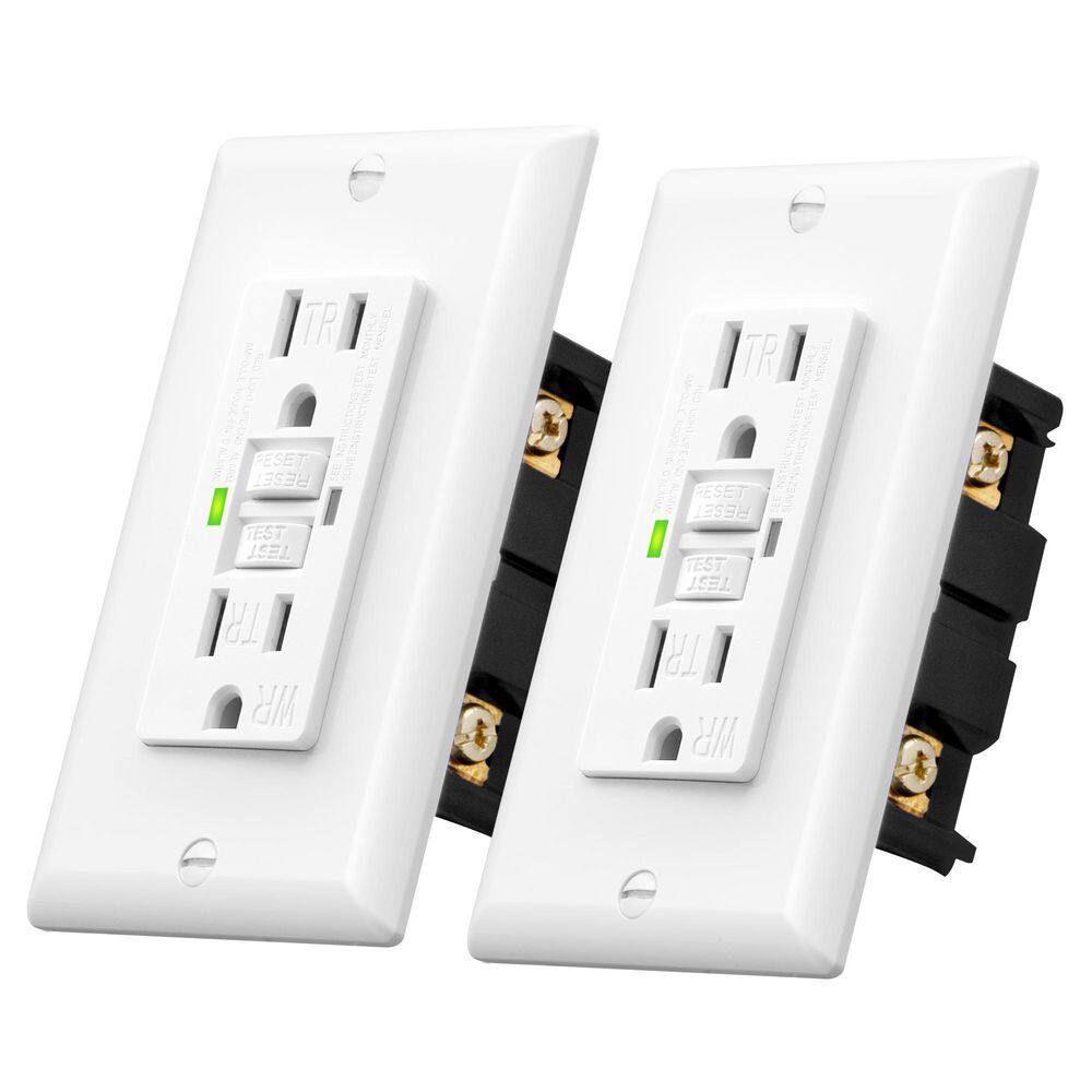 thumbnail image 2 of Eaton Self-Test GFCI Receptacle With Alarm & Wall Plate – 15A, 125V, White 2 of 11