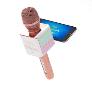 Pop Solo LED Karaoke Microphone in Rose Gold