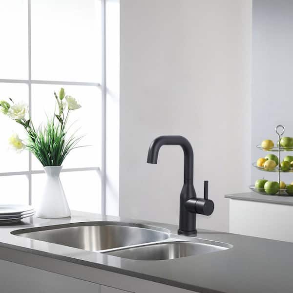 Single Handle Bar Faucet Deckplate Not Included in Matte Black