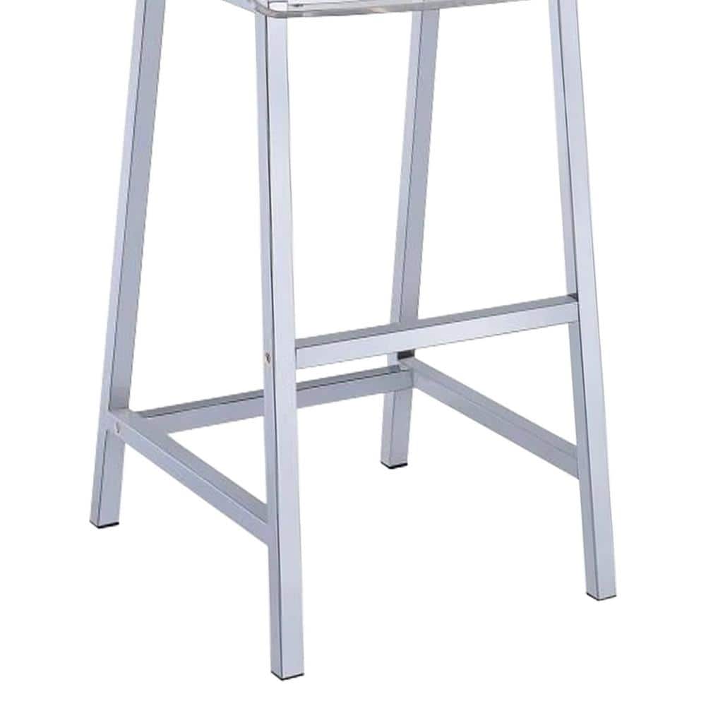 Elegant 30" Clear Acrylic and Chrome Bar Height Stool
