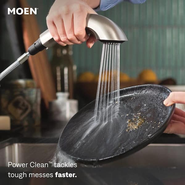 MOEN Renzo Spot Resist Stainless 9 in. H Pull Out Sprayer Kitchen