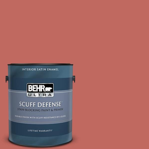 BEHR ULTRA 1 gal. Home Decorators Collection #HDC-CL-10 Tapestry Red Extra Durable Satin Enamel Interior Paint & Primer