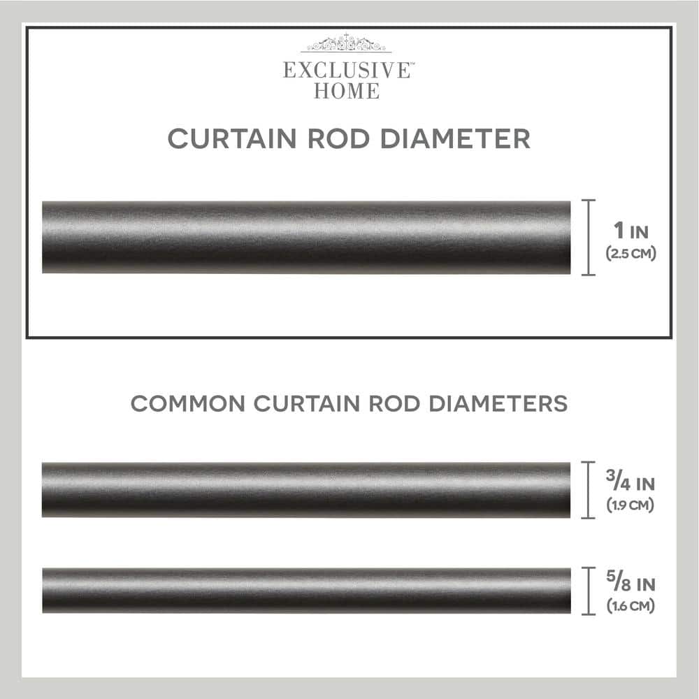 Gunmetal Adjustable Iron Curtain Rod with Acorn Finials
