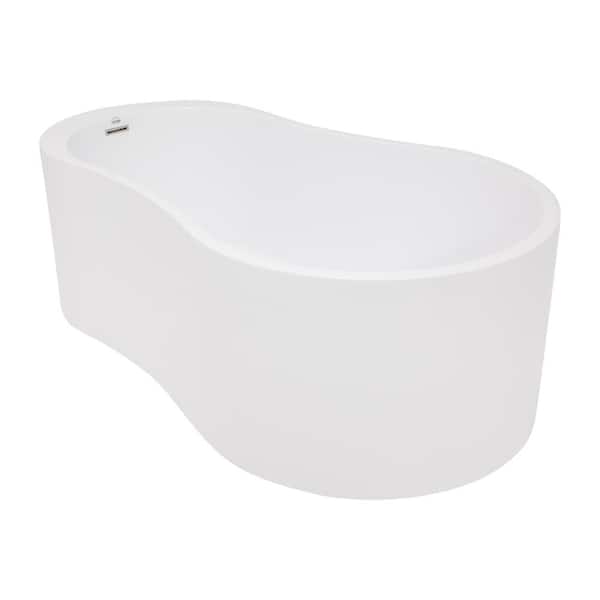 Hydro Systems Anaha 64 in. Flatbottom Non-Whirlpool Freestanding Bathtub in White