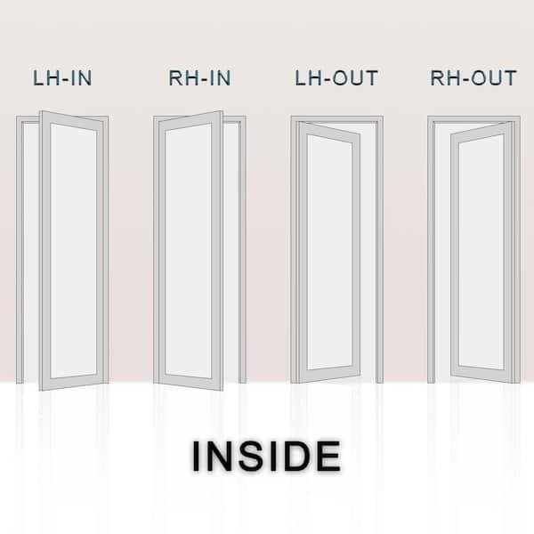 24 in. x 80 in. 5-Lite Frosted Glass Right White Solid Core Wood Single Interior Door with Quick Assemble Jamb