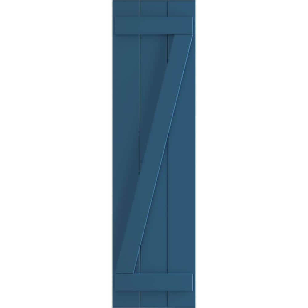 16-1/8 in. x 29 in. True Fit PVC Three Board Joined Board and Batten Shutters with Z-Bar Pair in Sojourn Blue price history on PriceWatchPro