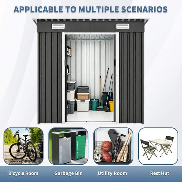 Daheat 4 ft. W x 6 ft. D Outdoor Storage Metal Shed with