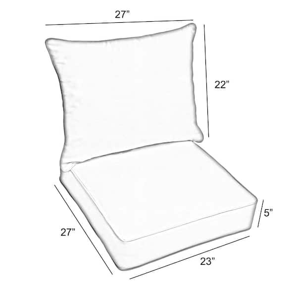 Deep Seating Foam Back Chair Cushion Set, 24 x 27 x 5 Seat and 24 – RSH  Decor