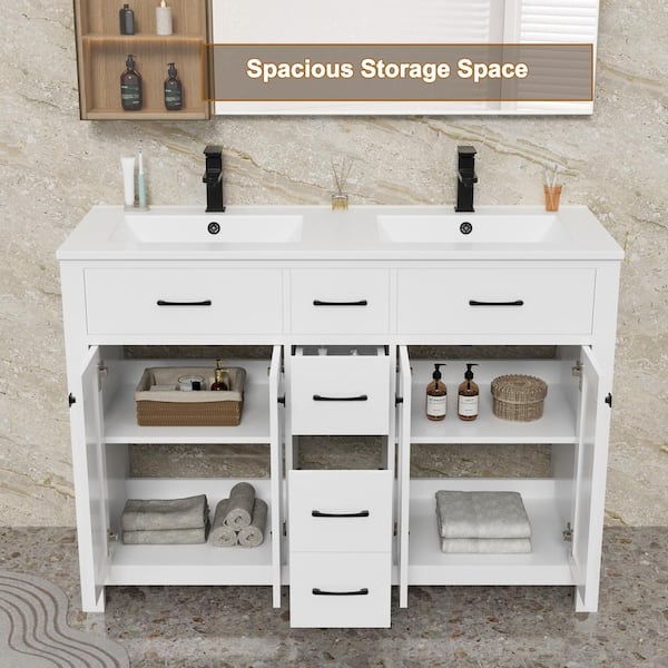 eclife 48 in. W x 18 in. D x 34 in. H Double Sink Freestanding