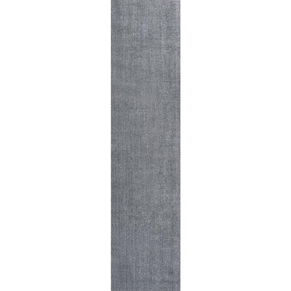 Twyla Classic Solid Low-Pile Machine-Washable Gray 2 ft. x 8 ft. Runner Rug
