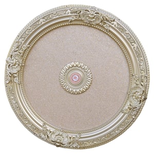 36 in. x 2.50 in. x 36 in. Rose Gold Round Chandelier Polysterene Ceiling Medallion Moulding