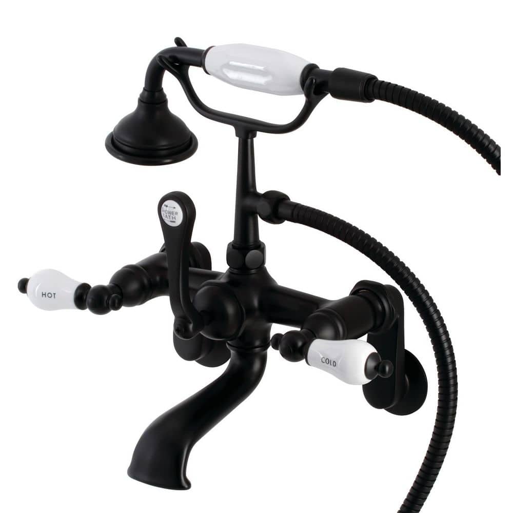 Kingston Brass Aqua Vintage 3Handle WallMount Clawfoot Tub Faucets