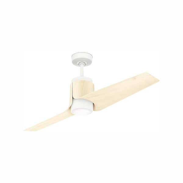 Casablanca Aya 54 in. LED Outdoor WiFi Enabled Porcelain White Ceiling Fan with Integrated Light Kit and Handheld Remote Control