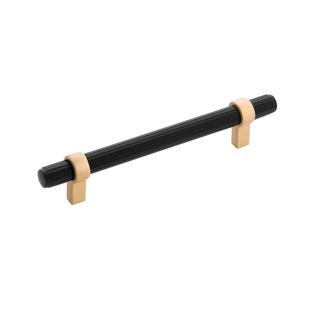 Sinclaire Collection 5-1/16 in. (128mm) Center to Center Matte Black & Brushed Golden Brass Bar Cabinet Pull price history on PriceWatchPro