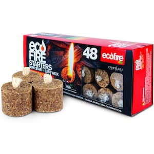 All-Natural Wood Fire Starters for Fire Pit, Charcoal Grill Lighter, Fire Starter Cubes 20 Minutes Burn Time (48-Pack)
