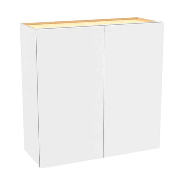 Hargrove 30 in. W x 12 in. D x 36 in. H Assembled Plywood Wall Kitchen Cabinet in Vesper White with Soft Close