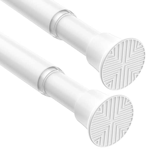 2-Pack Tension Shower Curtain Rod Adjustable 31-76 in. No-Drill Spring Loaded for Bathrooms in White