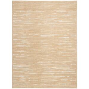 Casual Taupe 4 ft. x 6 ft. Abstract Contemporary Area Rug