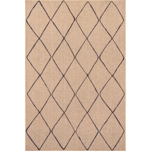 Billy SpinClean Diamond Easy-Jute Machine Washable Area Natural 5 ft. x 8 ft. Indoor Area Rug