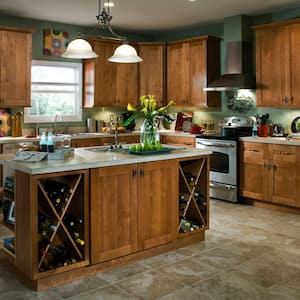 Newport 23.25 in. W x 0.125 in. D x 96 in. H Kitchen Cabinet Matching Tall Skin End Panel in Cinnamon