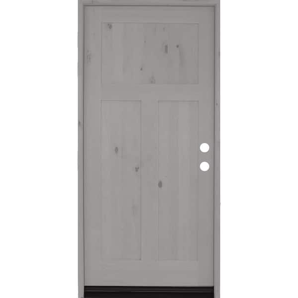 Krosswood Doors 36 In. X 80 In. Rustic Knotty Alder 3-Panel Left Hand ...