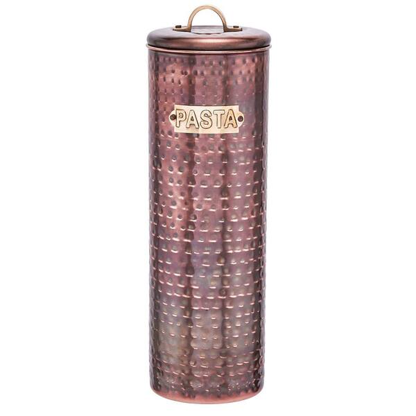 Old Dutch 12 in. Hammered Antique Copper Pasta Canister