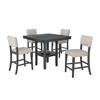 Best Master Furniture Chalice 5-Piece Rustic Grey Counter Height Dining ...