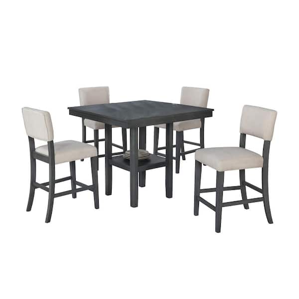 Best Master Furniture Chalice 5 Piece, Rustic Counter Height Dining Table Sets