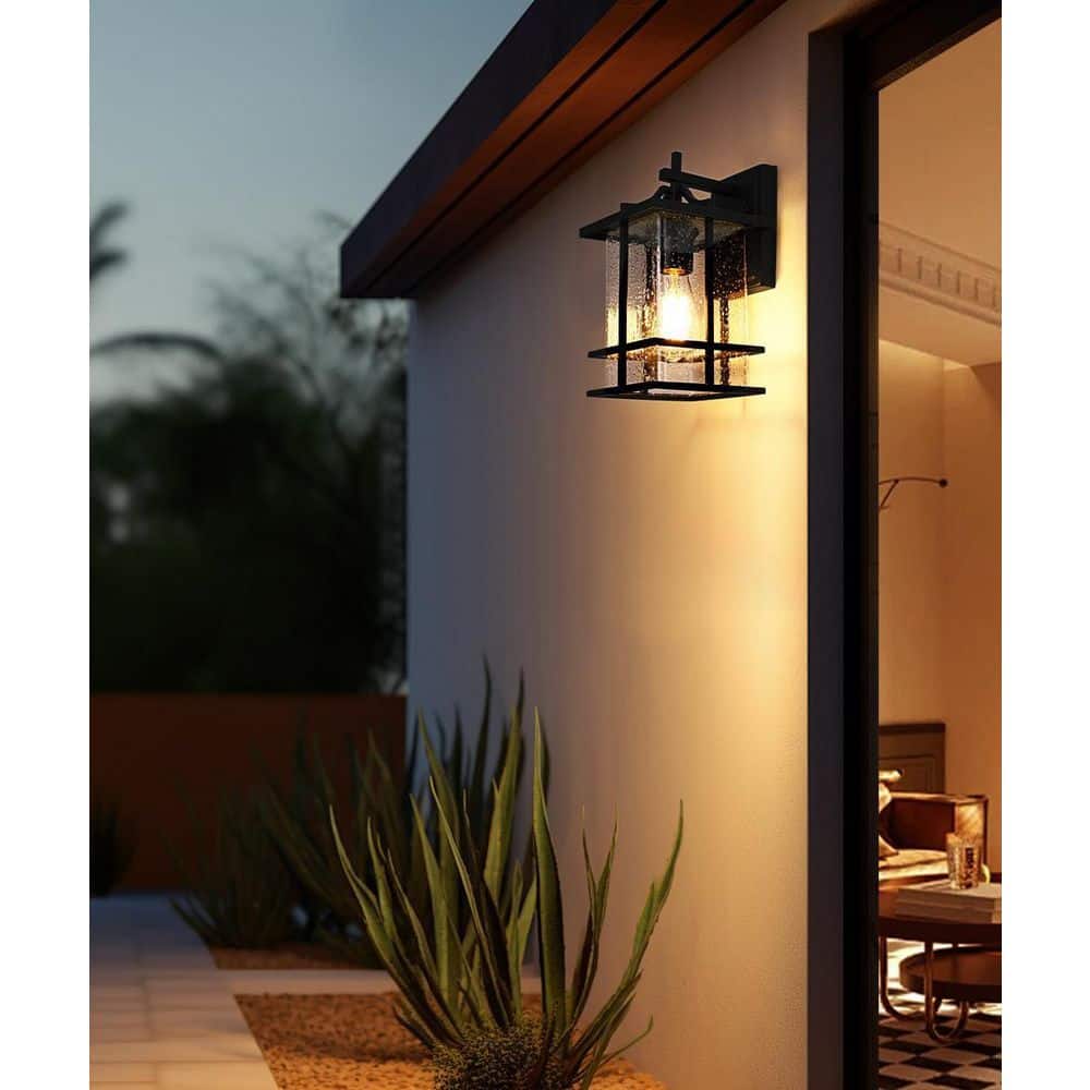 12 in. Black Outdoor Hardwired Wall Sconce with No Bulbs Included price history on PriceWatchPro