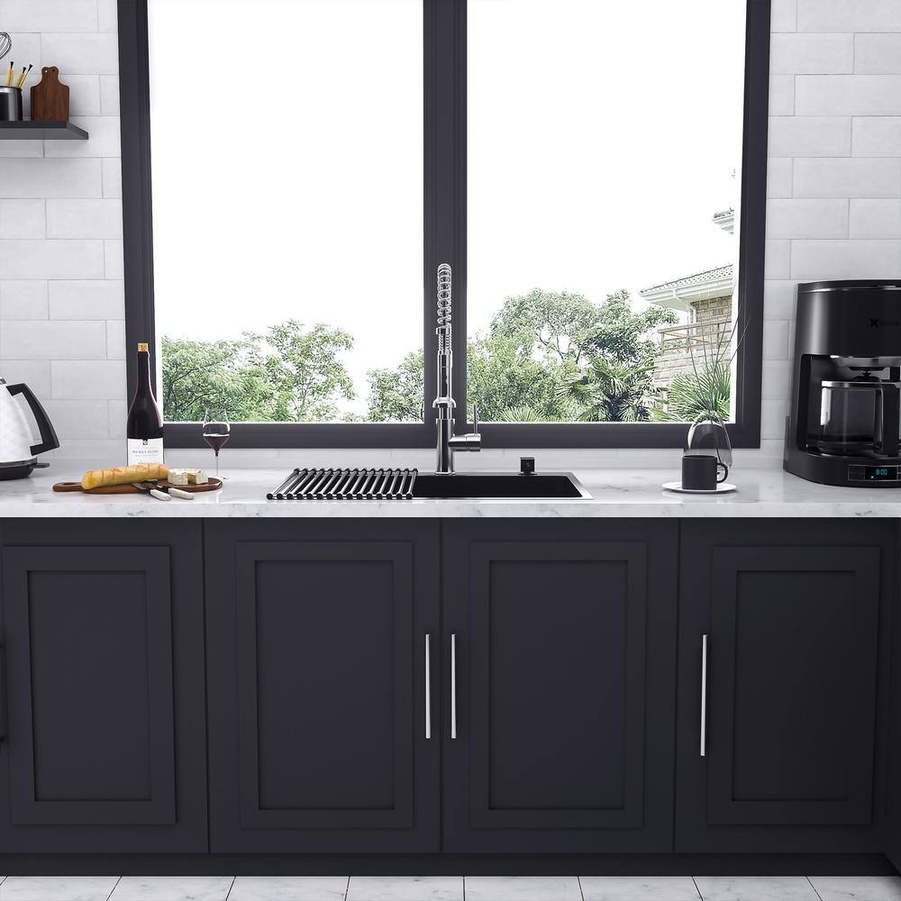 33'' Black Stainless Steel Single Bowl Drop-In Kitchen Sink