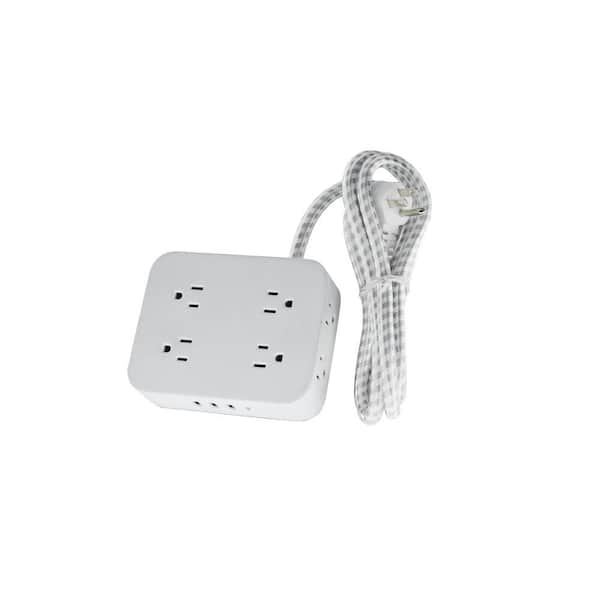 Digital Delights 12 in. 4 TR Outlet Hardwired Power Strip; USB