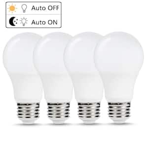 40-Watt Equivalent A19 6W Non-Dimmable Dusk to Dawn LED Light Bulb E26 Base in Warm White 2700K (4-Pack)