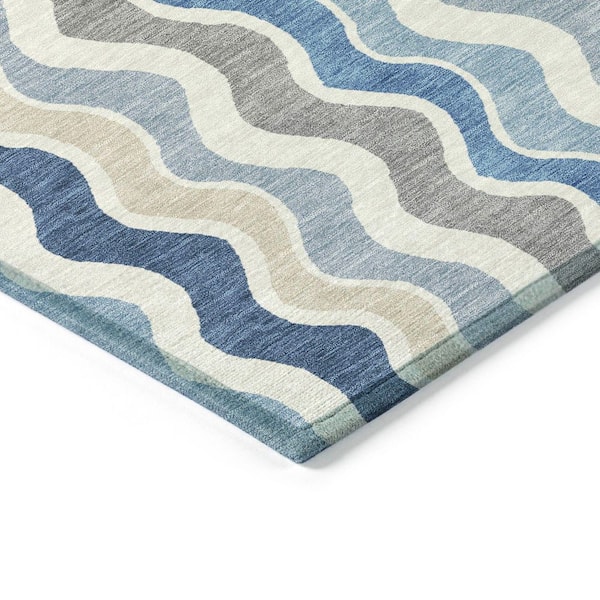 Chantille Machine Washable Indoor/Outdoor Abstract ACN2342 Blue 8 ft. x 10 ft. Area Rug