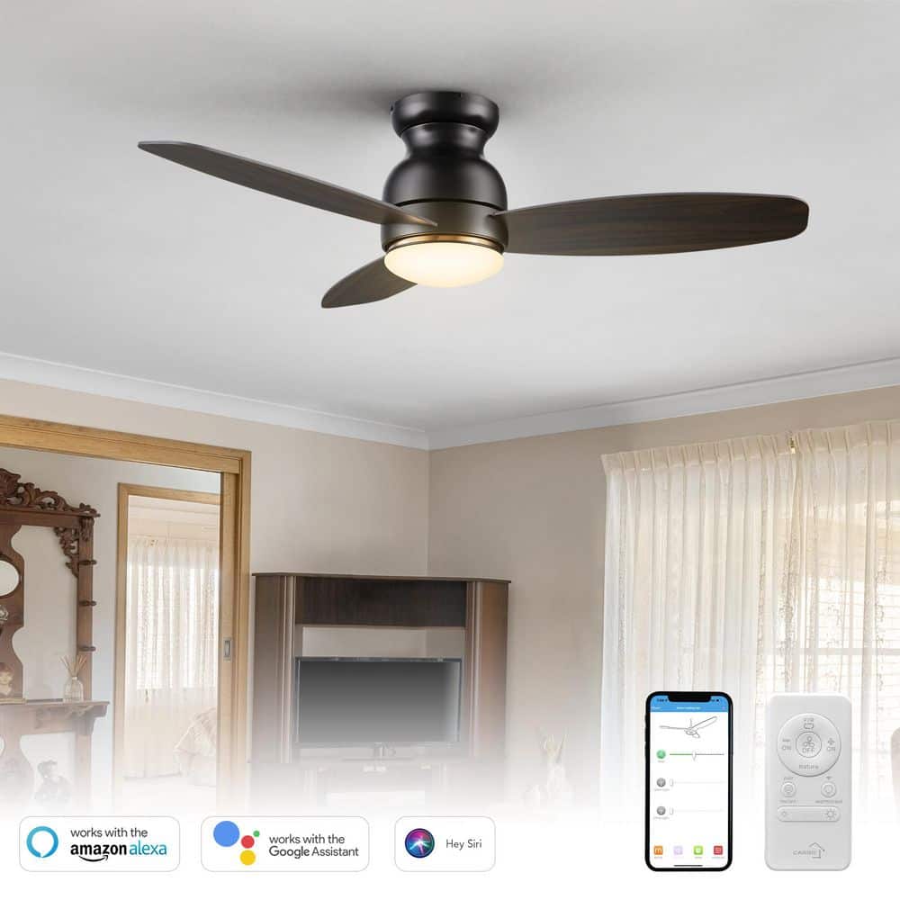 Trendsetter 48 in. Dimmable LED Indoor/Outdoor Black Smart Ceiling Fan with Light and Remote, Works w/Alexa/Google Home price history on PriceWatchPro