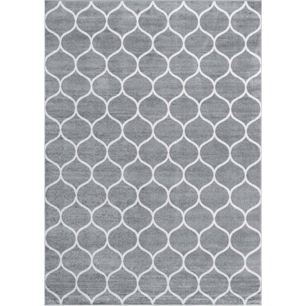 Trellis Frieze Rounded Light Gray 10 ft. x 14 ft. Area Rug price history on PriceWatchPro