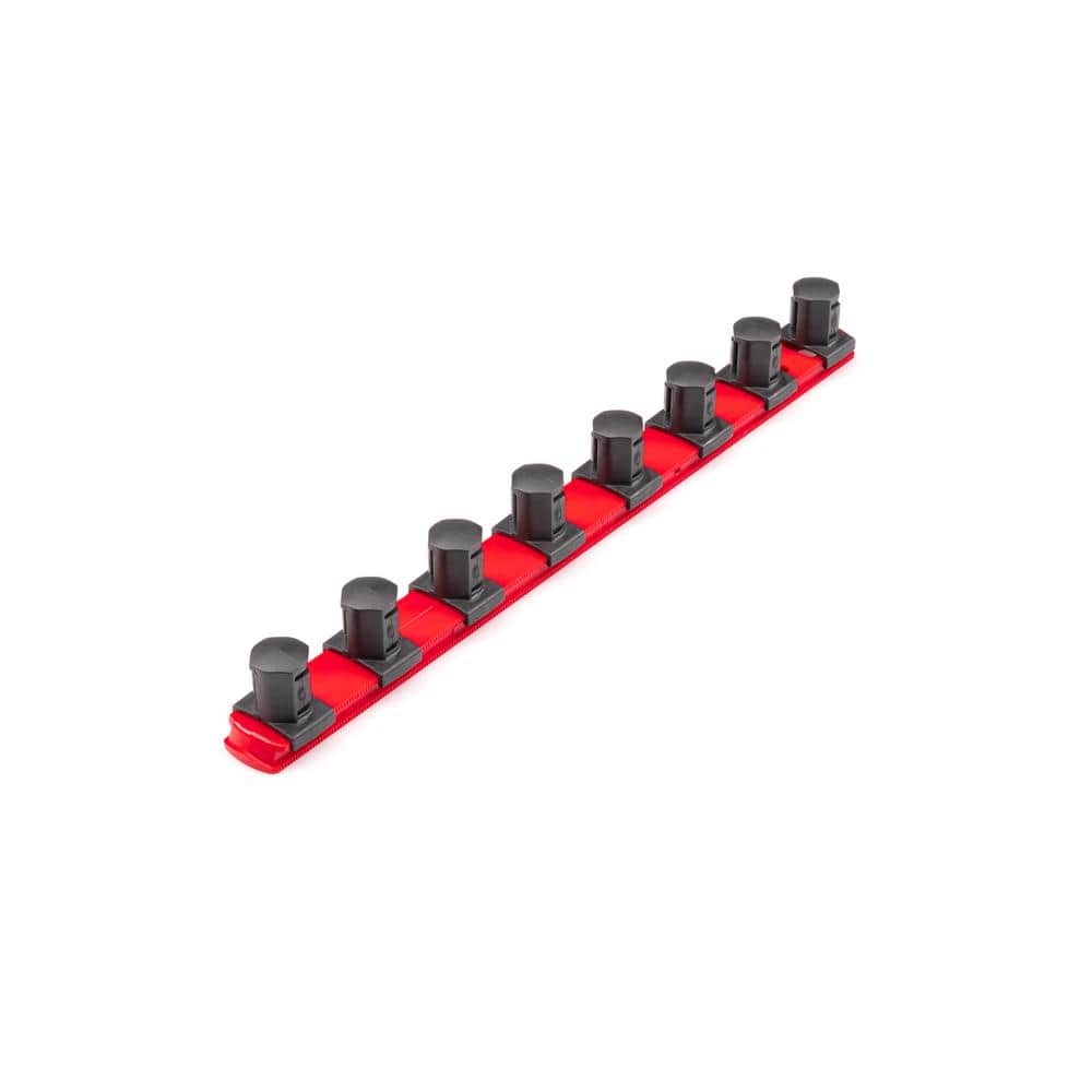 TEKTON 3/4 in. Drive x 13 in. Socket Rail, 8 Clips (Red) OSR32108 - The ...