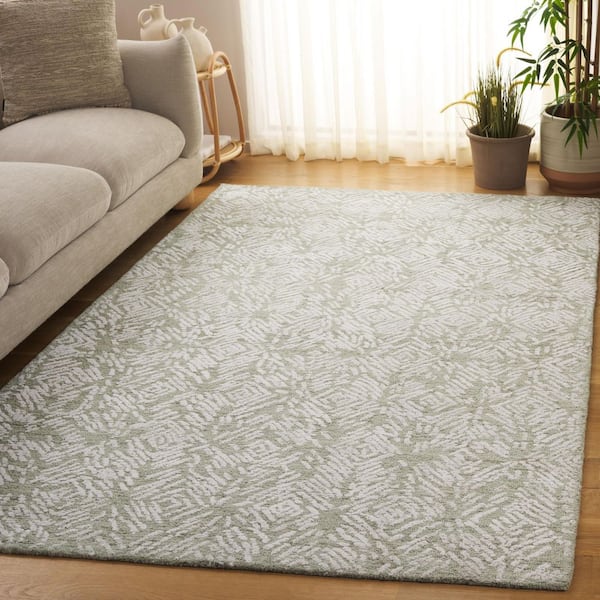 Glamour 8 ft. x 10 ft. Sage/Ivory Abstract Geometric Area Rug
