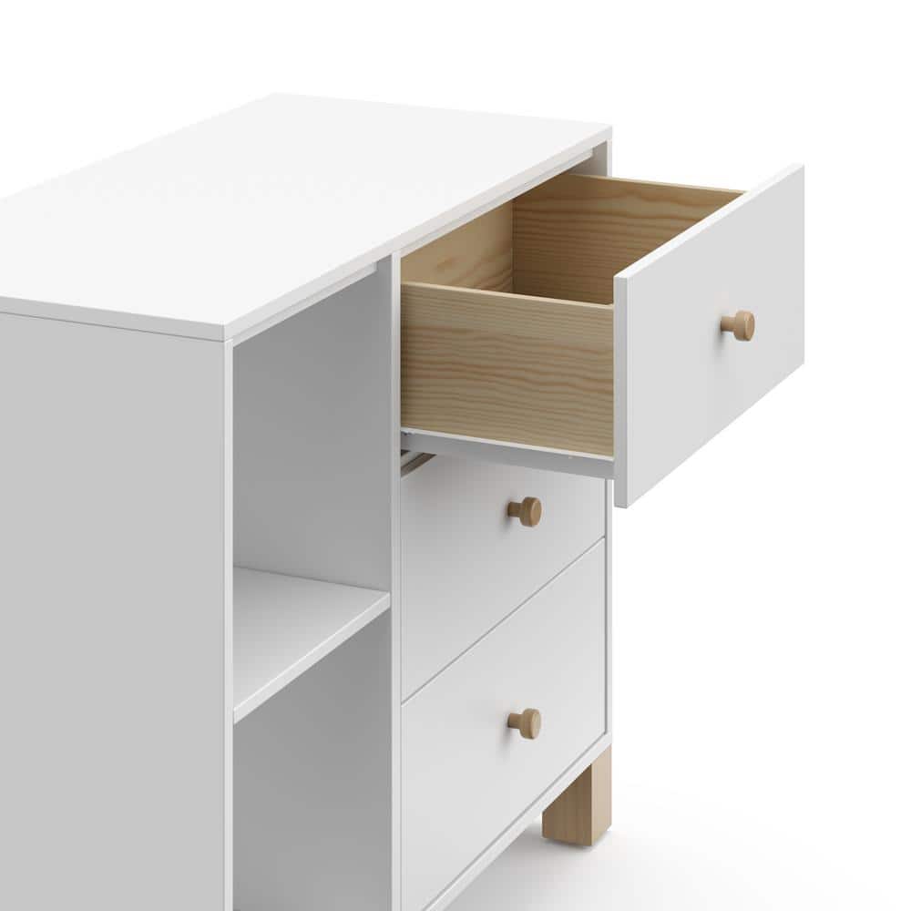 White Pine 3-Drawer Combo Dresser with Driftwood Accents