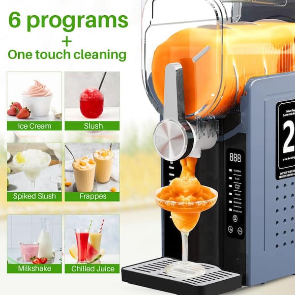 92 oz. ABS Plastic Blue Snow Cone Machine with 6 Preset Programs, Frozen Drink Maker for Slush and No Ice Needed