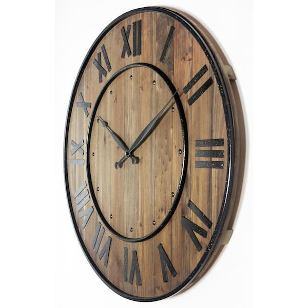 art for the home 24 in. x 24 in. Timepiece Tree Clock Wooden Wall Art  113211 - The Home Depot