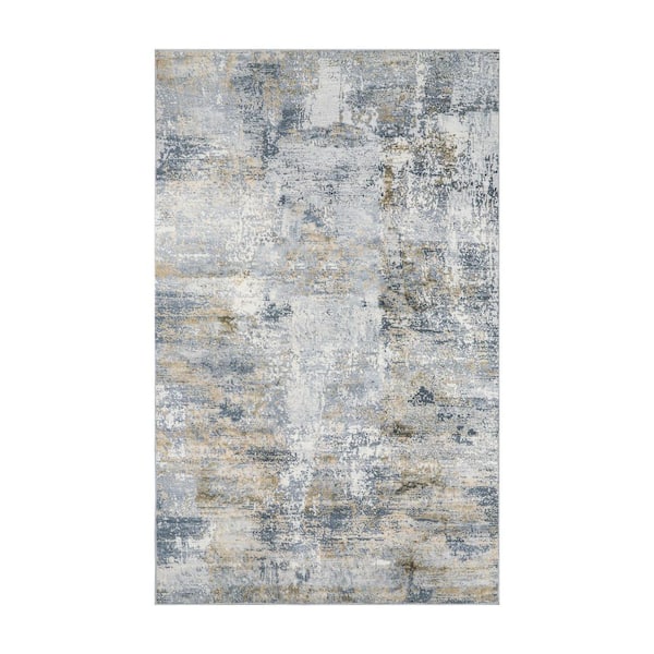 5ft. x 8ft. Abstract Grey/ Ivory/ Tan Area Rugs