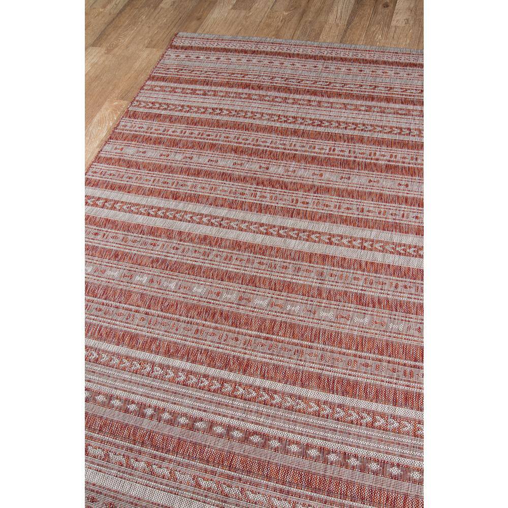 Copper and Beige Rectangular Synthetic Indoor/Outdoor Rug