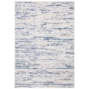 Amelia Ivory/Blue 4 ft. x 6 ft. Abstract Striped Area Rug
